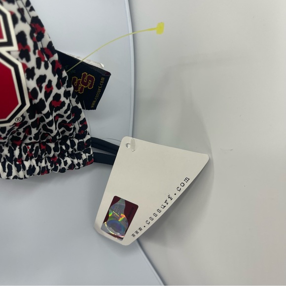 Vintage Y2K Deadstock NC State Leopard Bikini Top Size Small - Picture 3 of 6